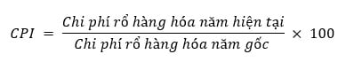 Công thức tính chỉ số CPI